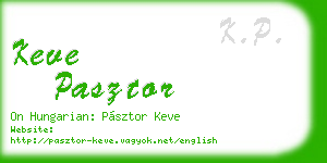 keve pasztor business card